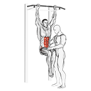 Animación de assisted hanging knee raise with throw down
