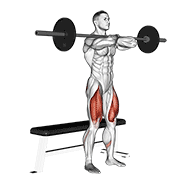 Animación de barbell bench front squat
