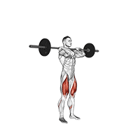 Animación de barbell clean-grip front squat