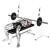 Animación de barbell close-grip bench press