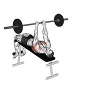 Animación de barbell decline bent arm pullover