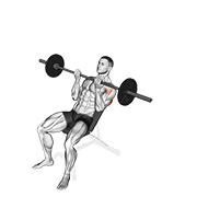 Animación de barbell incline reverse-grip press