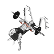 Animación de barbell lying close-grip press