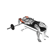 Animación de barbell lying close-grip triceps extension