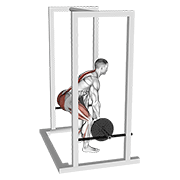 Animación de barbell rack pull