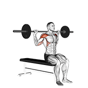 Animación de barbell seated behind head military press