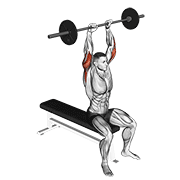Animación de barbell seated overhead triceps extension
