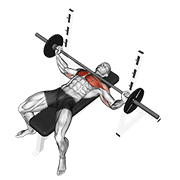 Animación de barbell wide bench press