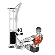 Animación de cable floor seated wide-grip row