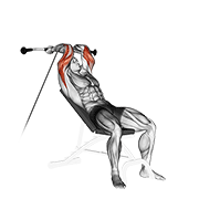 Animación de cable incline triceps extension