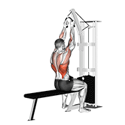 Animación de cable lateral pulldown (with rope attachment)