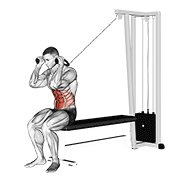 Animación de cable seated crunch