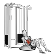 Animación de cable side bend crunch (bosu ball)