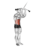 Animación de cable standing crunch