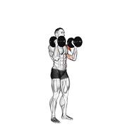 Animación de dumbbell alternate side press