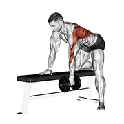 Animación de dumbbell one arm bent-over row