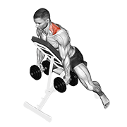 Animación de dumbbell decline shrug