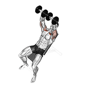 Animación de dumbbell incline bench press