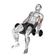 Animación de dumbbell incline curl v. 2