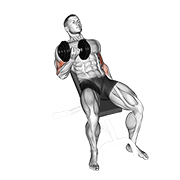 Animación de dumbbell incline curl