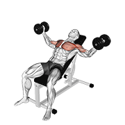 Animación de dumbbell incline fly