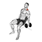 Animación de dumbbell incline shrug