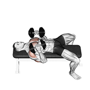 Animación de dumbbell lying elbow press