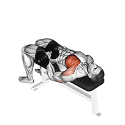 Animación de dumbbell lying one arm press