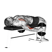 Animación de dumbbell lying supine curl