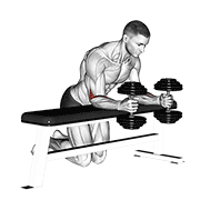 Animación de dumbbell over bench neutral wrist curl