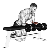 Animación de dumbbell over bench revers wrist curl