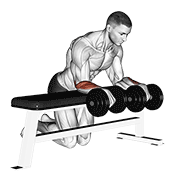 Animación de dumbbell over bench wrist curl