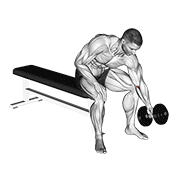 Animación de dumbbell seated one arm rotate