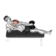Animación de dumbbell side lying one hand raise