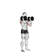 Animación de dumbbell standing alternate overhead press