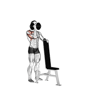 Animación de dumbbell standing one arm palm in press
