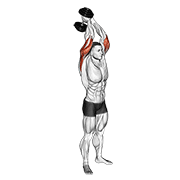 Animación de dumbbell standing triceps extension