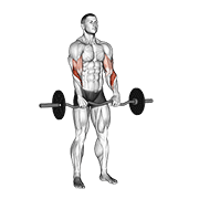 Animación de ez barbell reverse grip curl