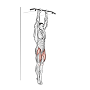 Animación de hanging straight leg raise