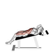 Animación de incline leg hip raise (leg straight)