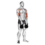 Animación de kettlebell alternating hang clean