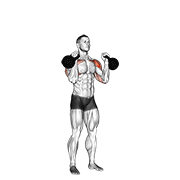 Animación de kettlebell alternating press