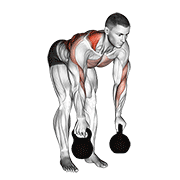 Animación de kettlebell alternating row