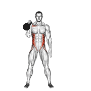 Animación de kettlebell bent press