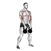 Animación de kettlebell double alternating hang clean