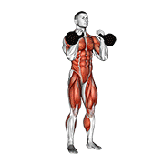 Animación de kettlebell double jerk