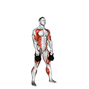 Animación de kettlebell double snatch