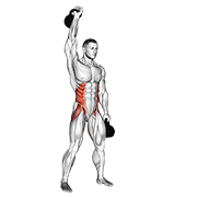 Animación de kettlebell double windmill
