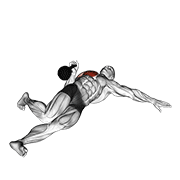 Animación de kettlebell extended range one arm press on floor