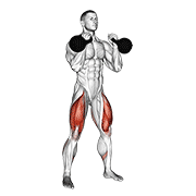 Animación de kettlebell front squat